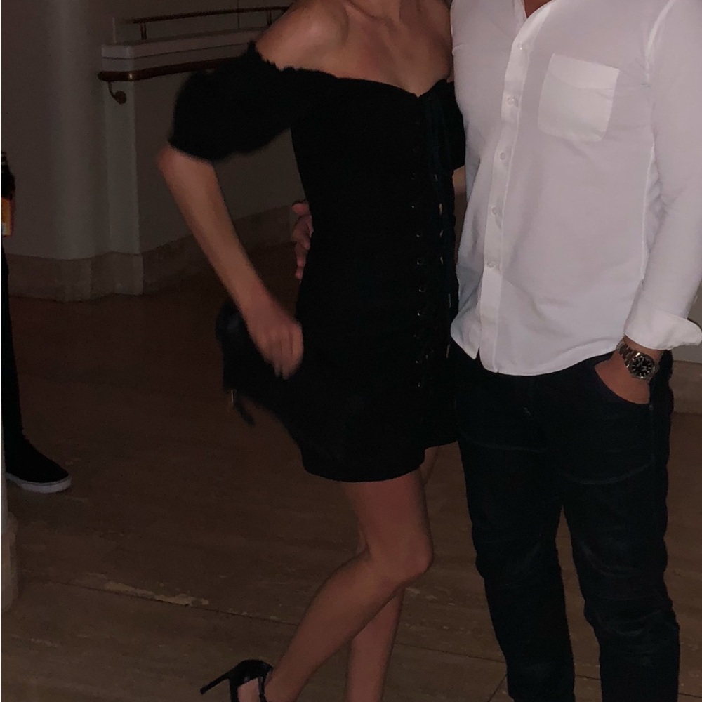 Black Off-Shoulder Stone Cold Fox Dress